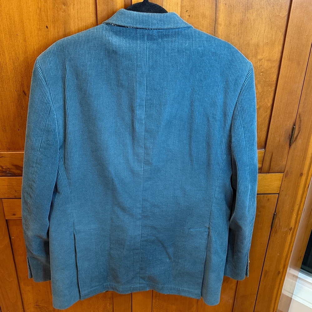 Alan Flusser Teal Corduroy Modern Fit Blazer - Picture 2 of 7